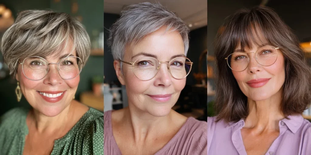 25 Flattering Ways to Style Short Hair Women Over 50 With Glasses Must Get
