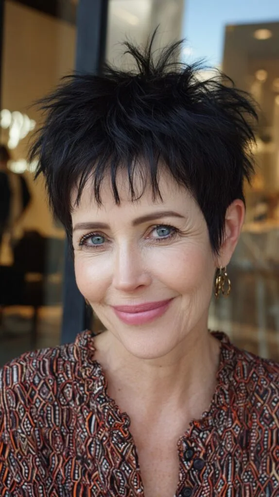 Short Spiky Micro-Fringe Pixie with Tapered Nape