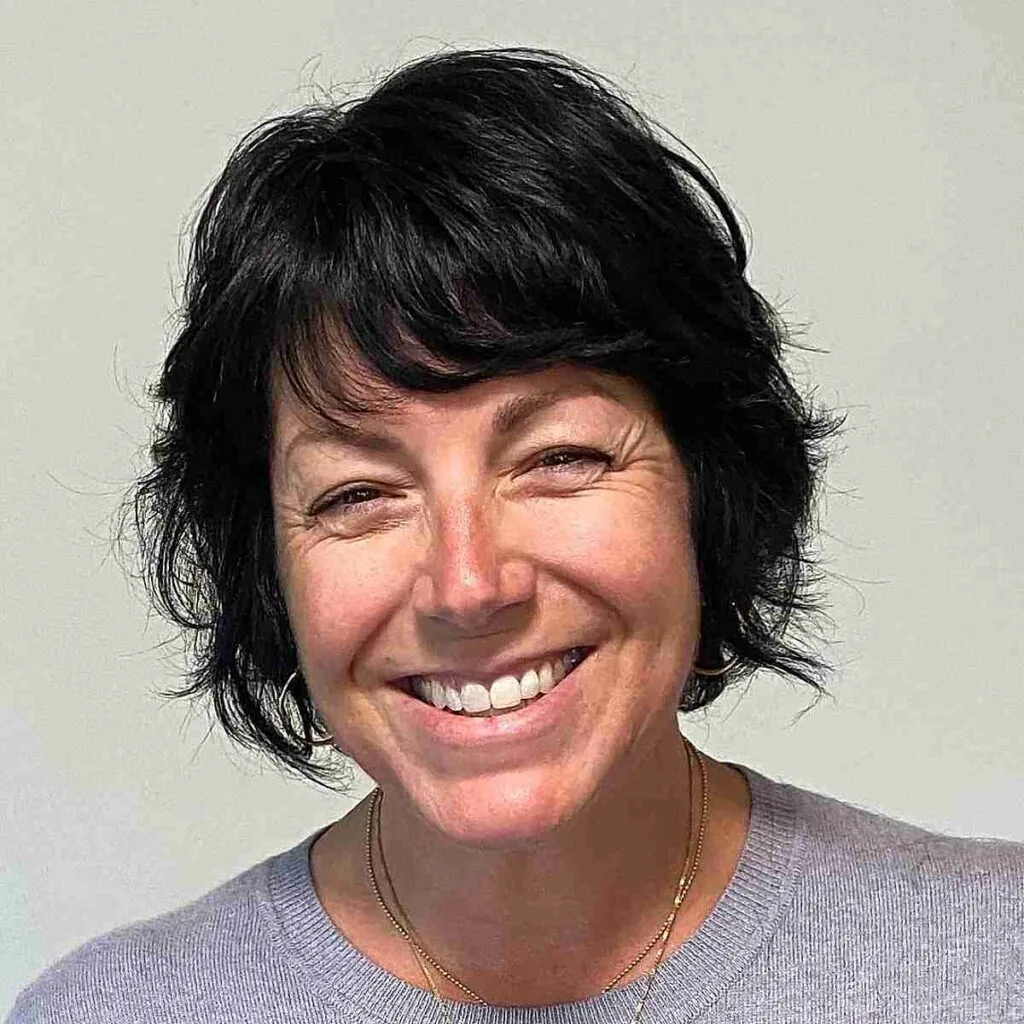 Short Textured Mini Bob with a Soft Fringe for Women Over 50