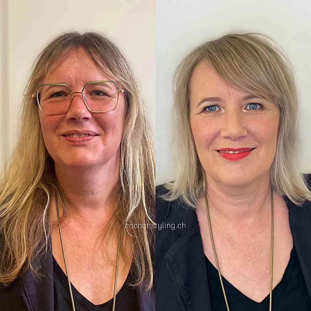Shoulder-Length Wispy Haircut with Side Bangs for Ladies Over 50 with Thinner Hair