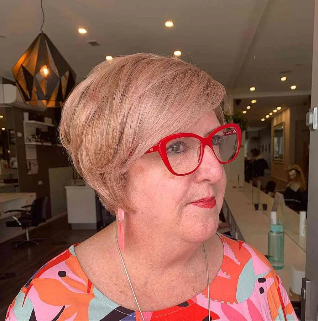 Side-Swept Lixie for Round Faces for a Woman Over Seventy