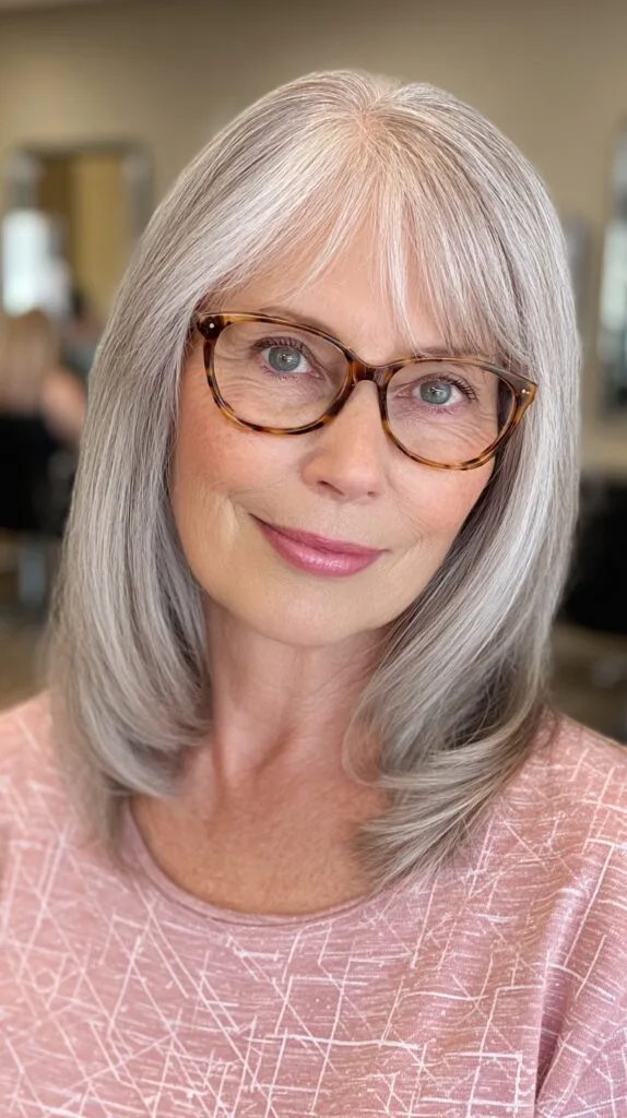 Silken Silver Straight Cut with Subtle Layers