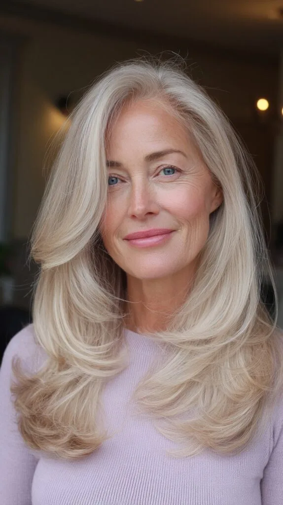Silver Elegance with Soft Feathered Layers