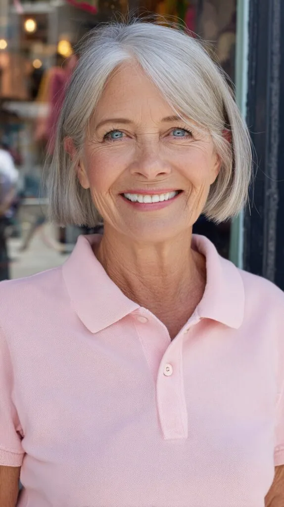 Silver Radiance Soft Textured Lob for Vibrant Seniors