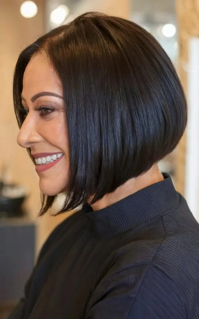 Sleek A-Line Bob on Straight Hair for Women Over Forty
