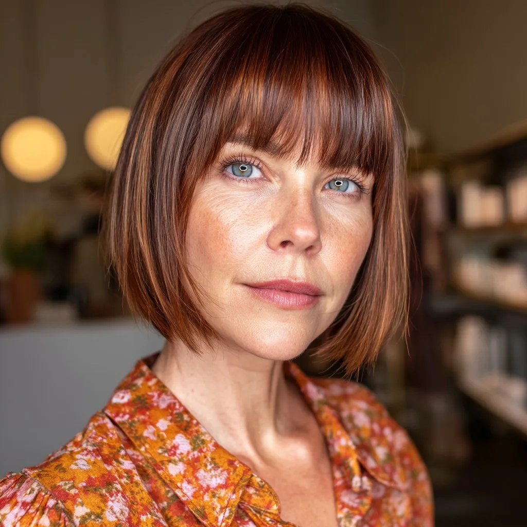 Sleek Blunt Cut with Soft Bangs