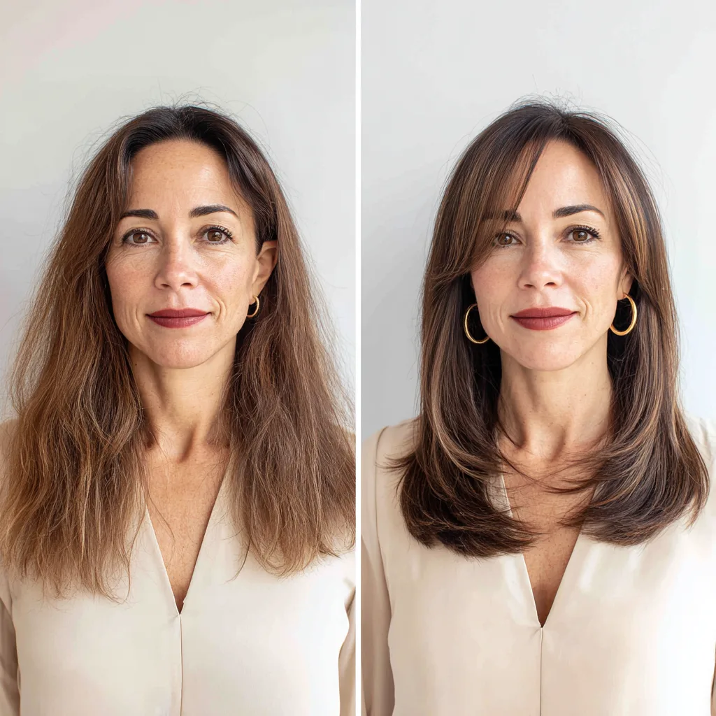 Sleek Butterfly Cut with Long, Face-Framing Layers