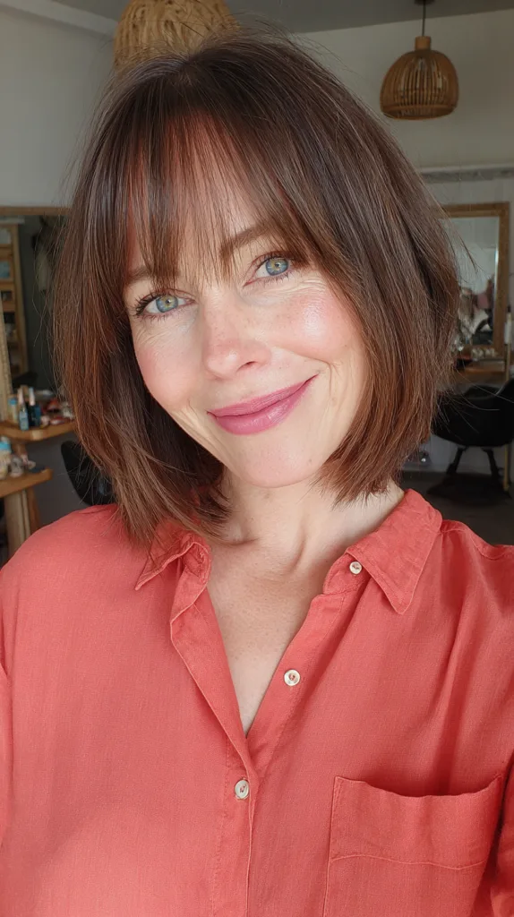 Sleek Chin-Length Bob with Subtle Bangs