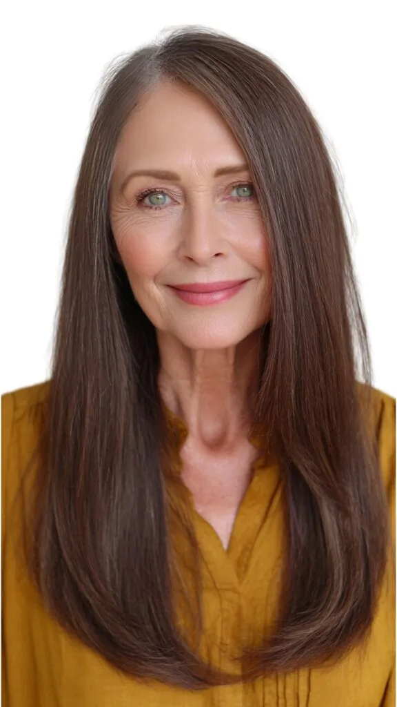 Sleek Long Hair with Subtle Face-Frame Layers