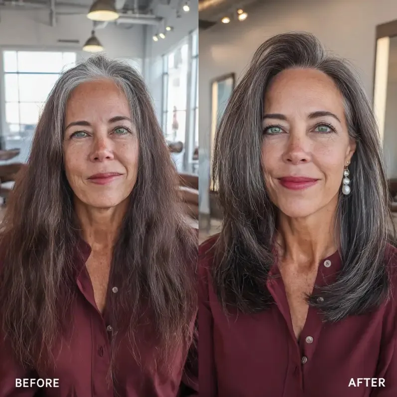 Sleek Long Layered Cut with Subtle Movement