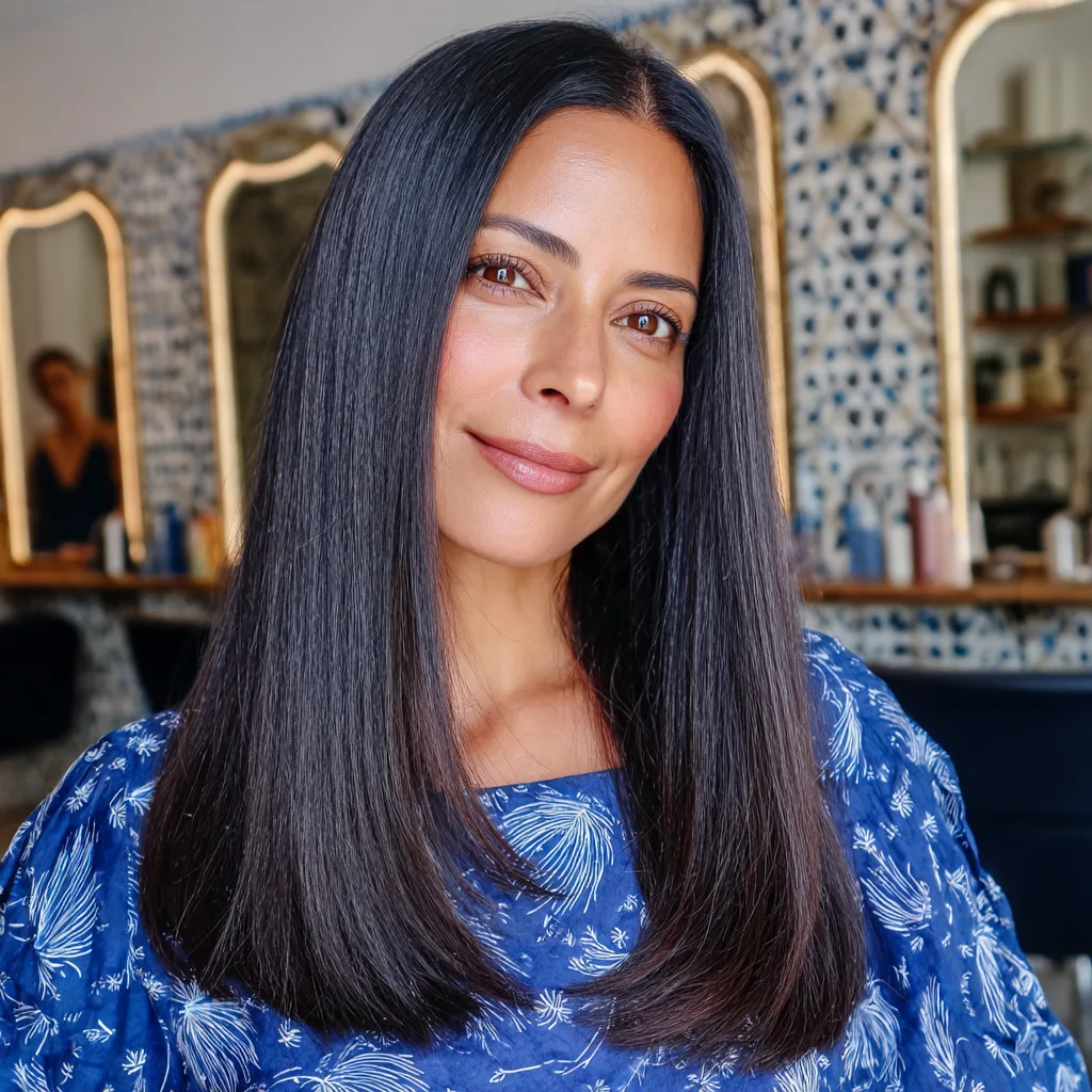 Sleek Long Straight Cut with Smooth Ends