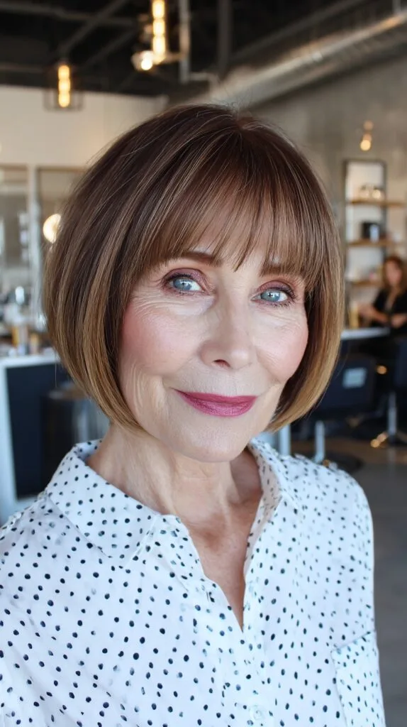 Sleek Modern Bob with Soft Fringe