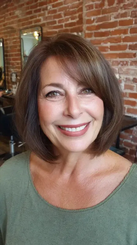 Sleek Textured Bob with Charming Side Bangs