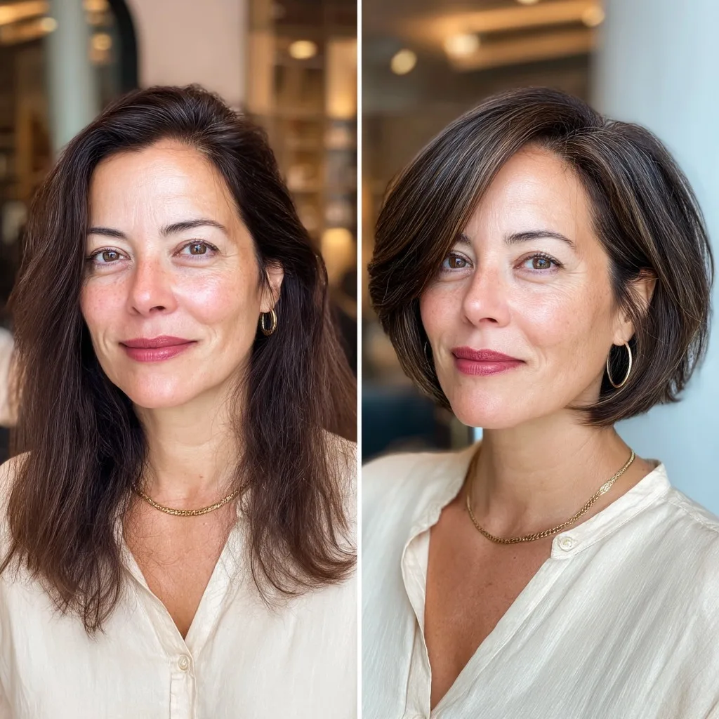 Smooth Textured Bob with Subtle Highlights