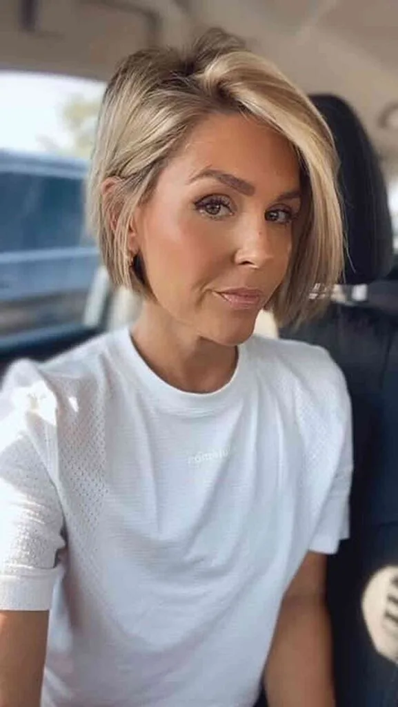 Soft Blonde Angled Bob for Effortless Elegance