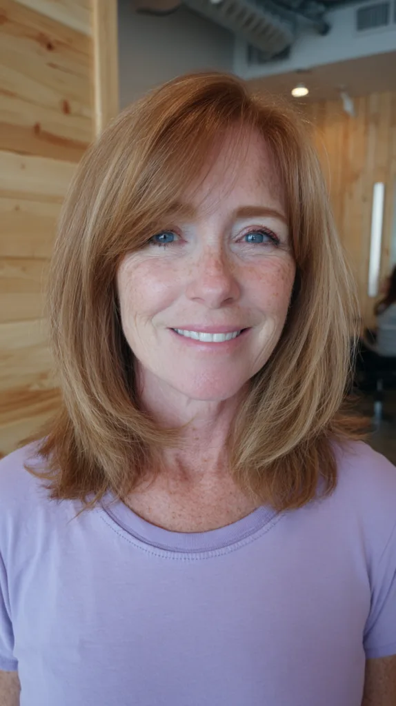 Soft Copper Bob with Subtle Side Bangs