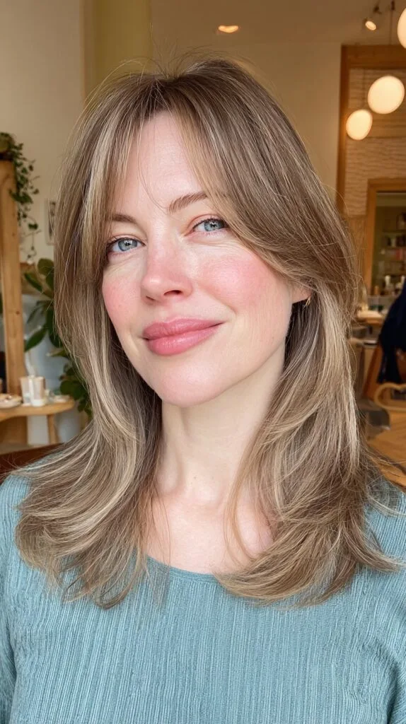 Soft Face-Framing Balayage with Mid-Length Layers