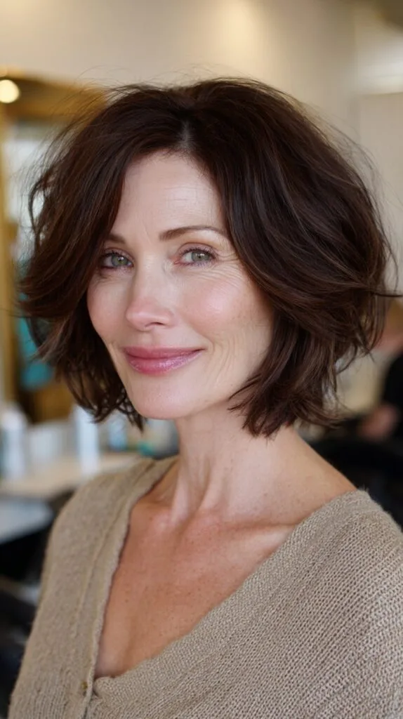 Soft Feathered Chin-Length Shag with Face-Framing Layers