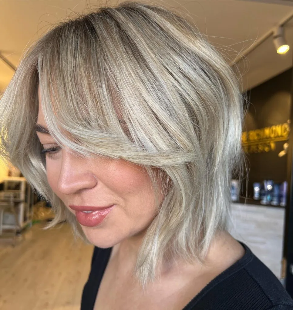 Soft Layered Bob with Face-Framing Bangs