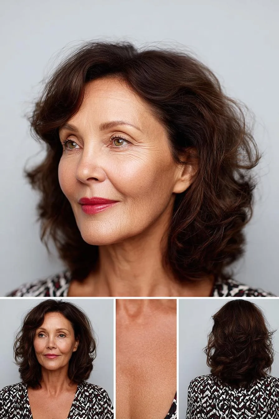 Soft layered brunette waves