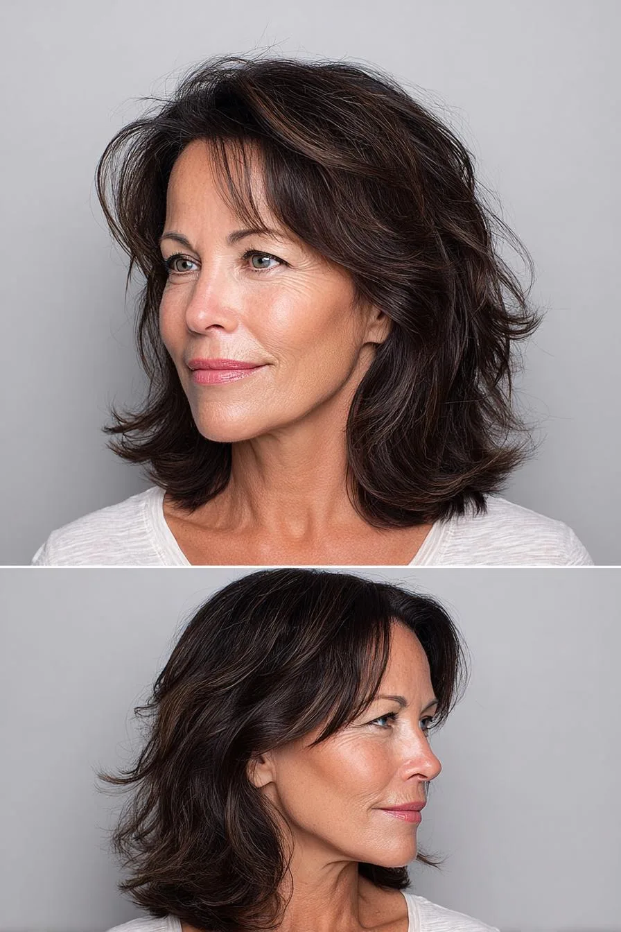 Soft Layered Side Swept Bangs