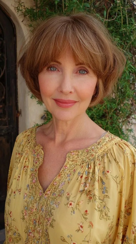 Soft Rounded Bob with Feathered Bangs