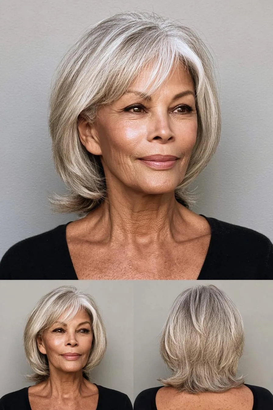 Soft Silver Ash Blonde Bob