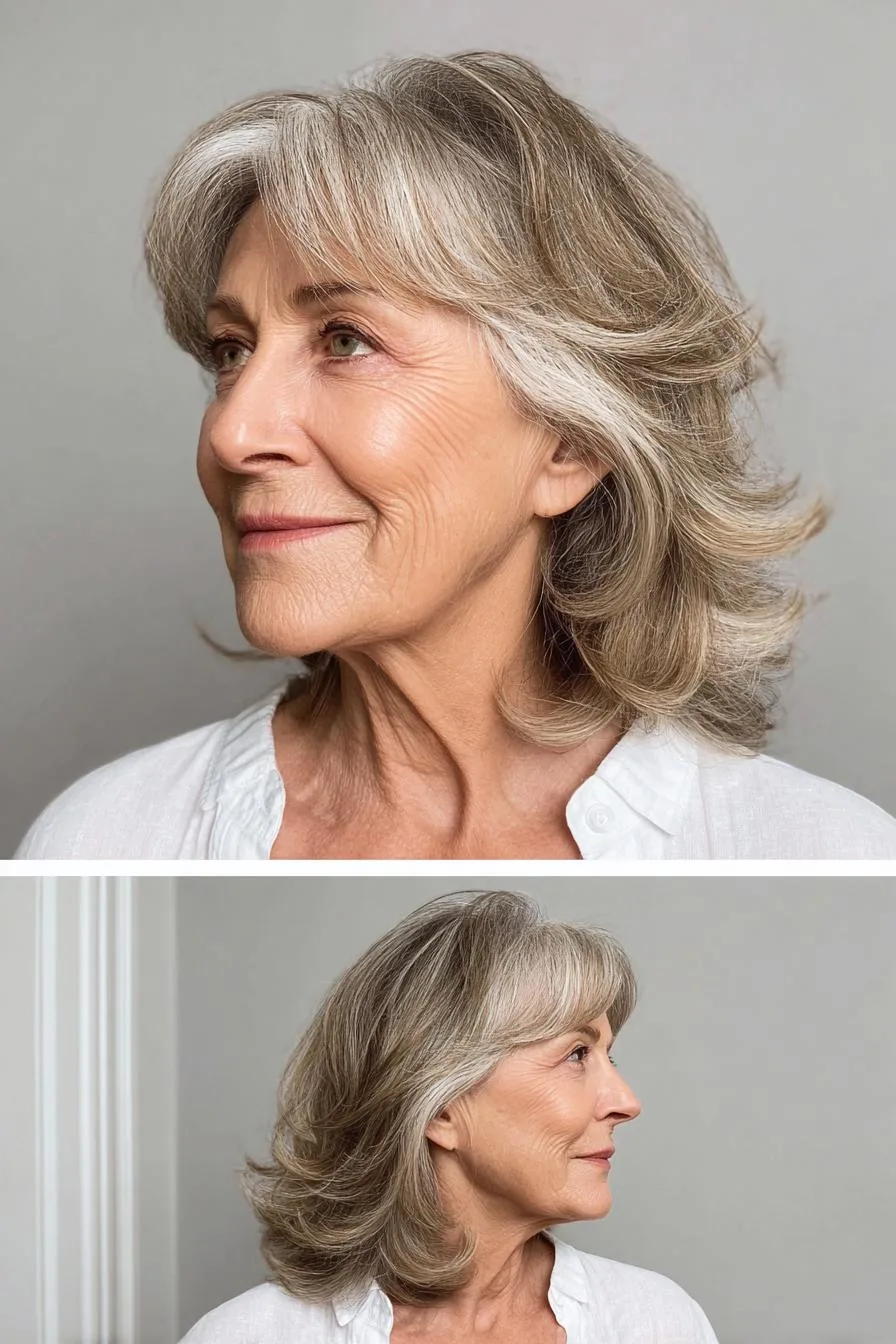 Soft Silver Layered Bob