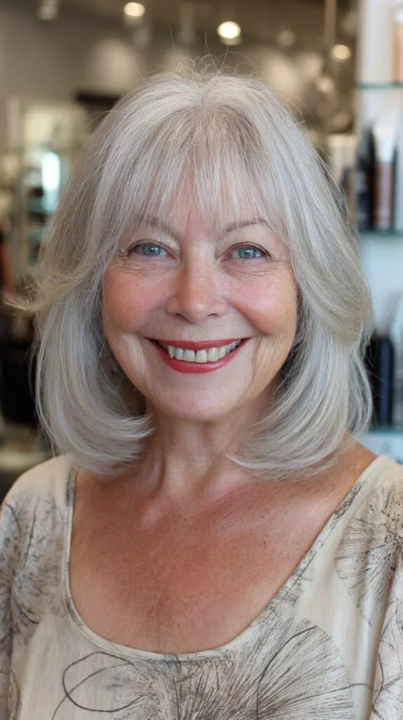 Soft Silver Layered Cut with Feathered Edges