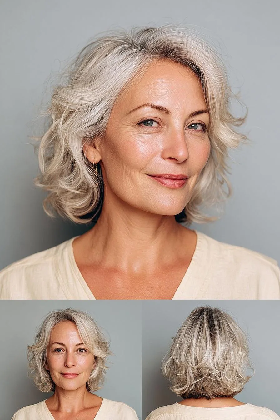 Soft Silver Layered Waves