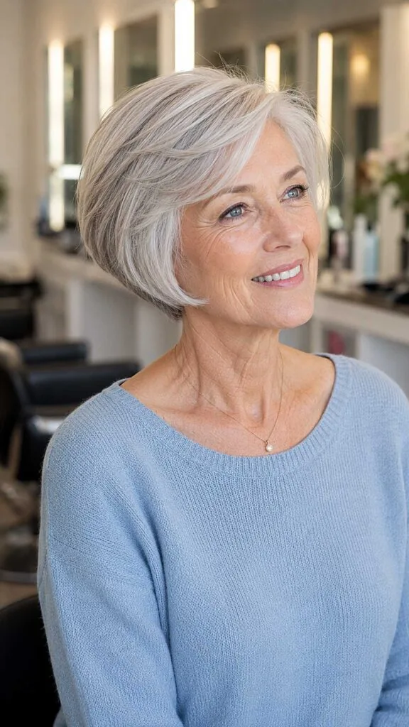 Soft Silver Sweep with Graduated Back