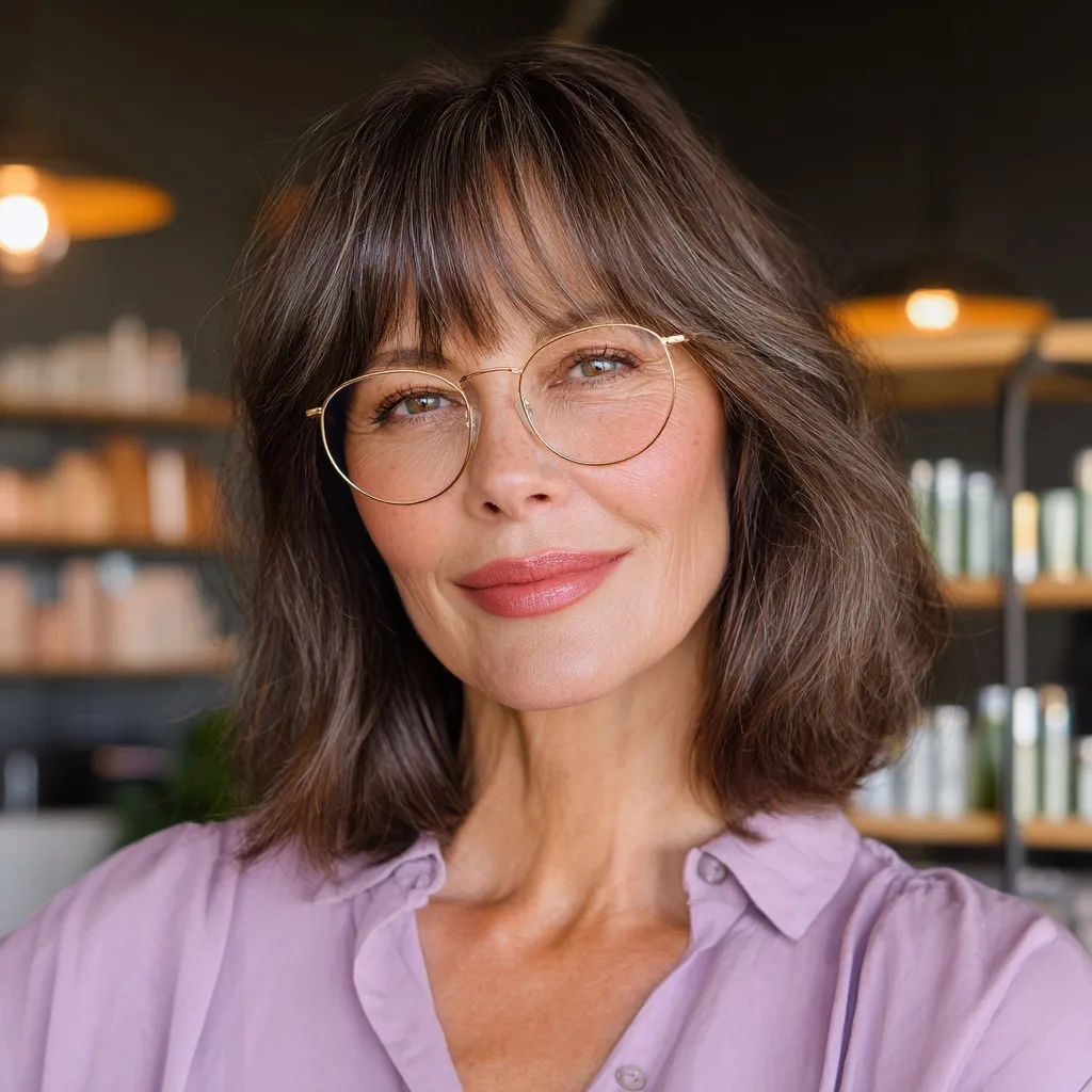 Soft Textured Bob with Curtain Bangs