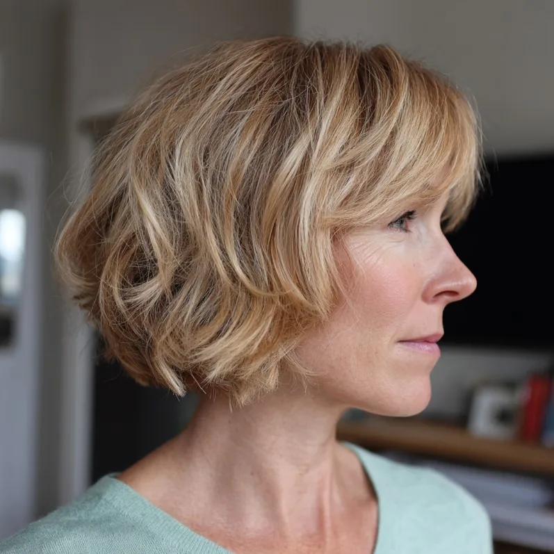 Soft Textured Bob with Gentle Waves