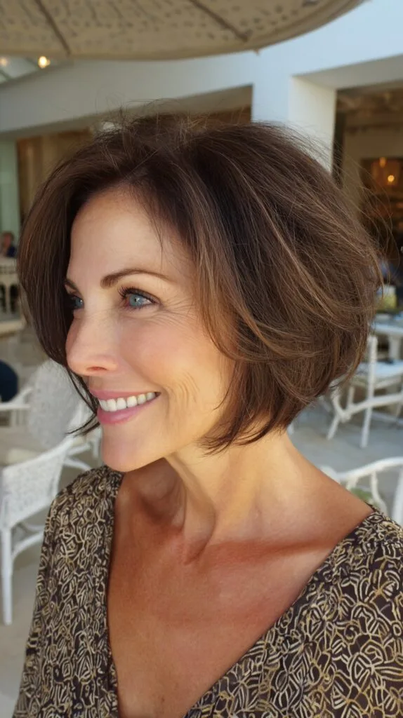 Softly Angled Stacked Bob with Subtle Face-Framing Lift