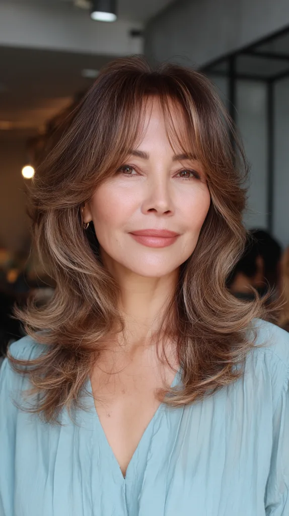 Softly Layered Butterfly Cut with Face-Framing Bangs