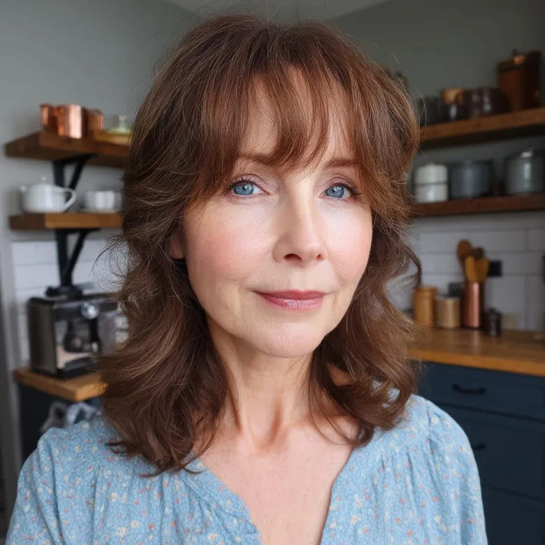 Softly Layered Medium Cut with Gentle Bangs