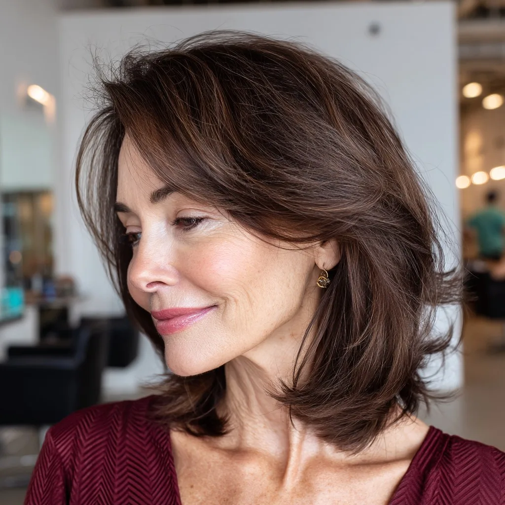 Softly Layered Mid-Length Cut with Natural Movement