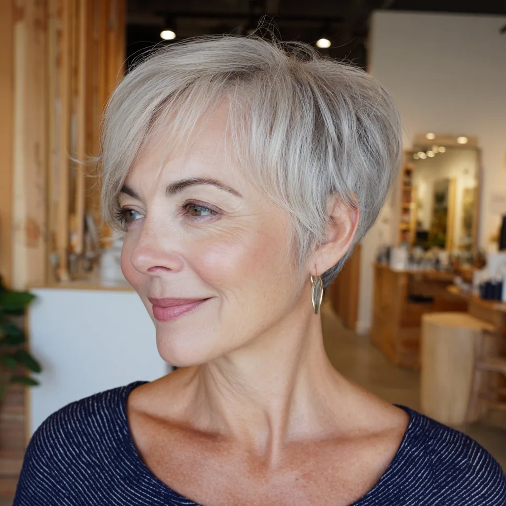 Softly Layered Pixie Cut with Feathered Bangs