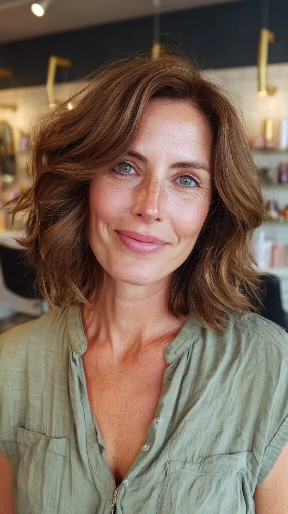 Softly Textured Bob with Natural Waves