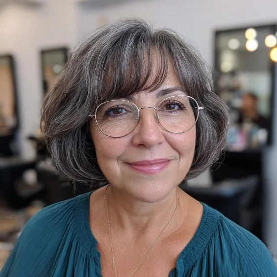 Softly Textured Bob with Subtle Bangs