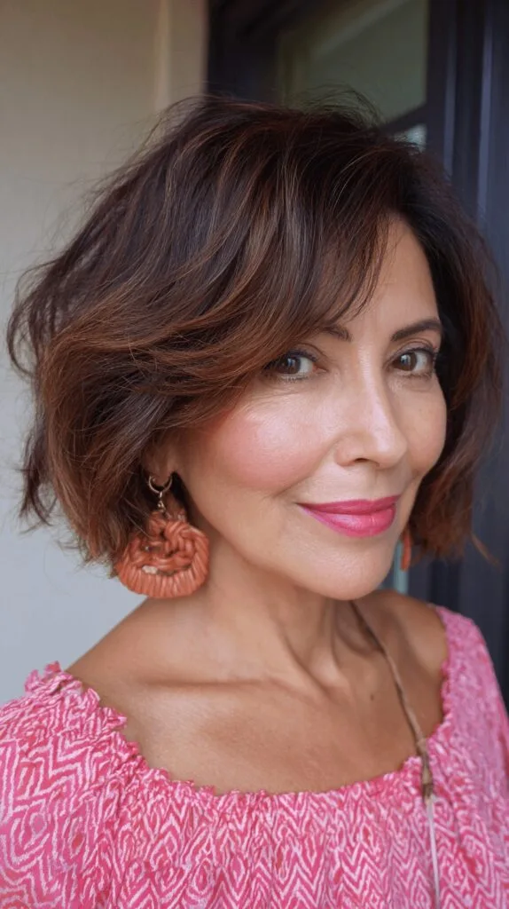 Softly Textured Bob with Subtle Warm Highlights
