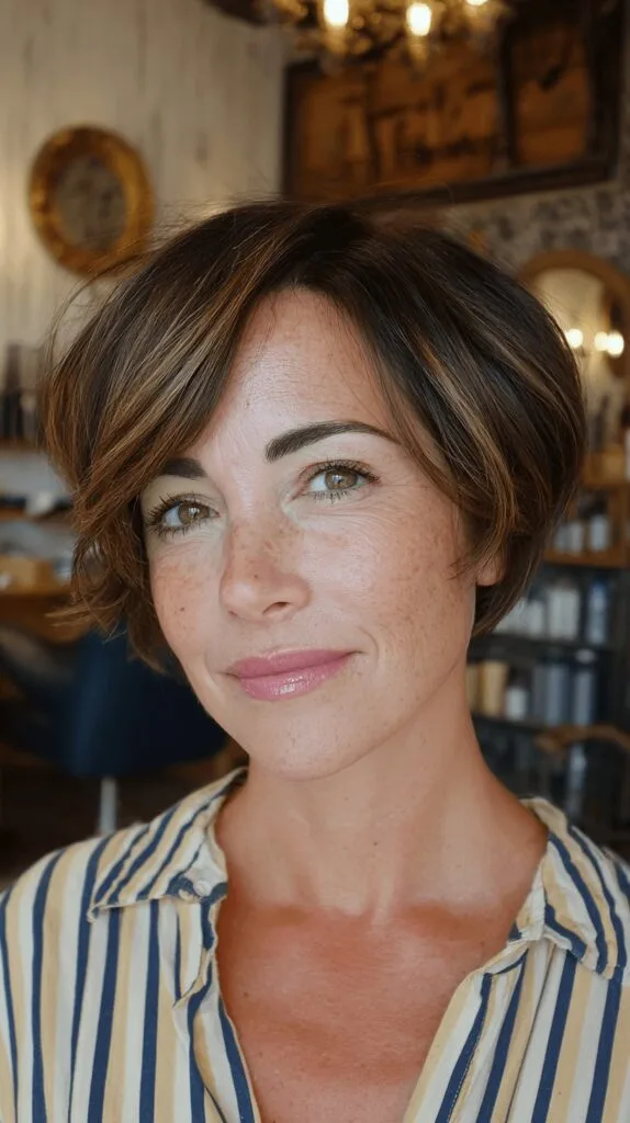 Softly Textured Short Bob with Highlights