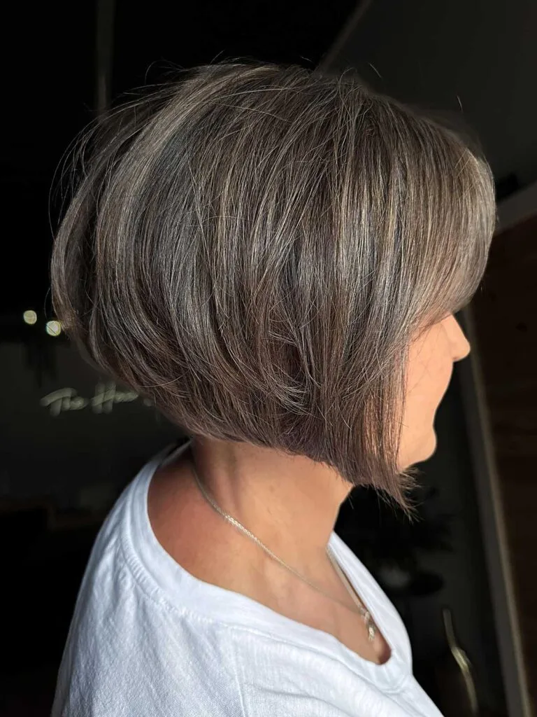 Stacked Bob with Subtle Highlights on Medium-Density Hair