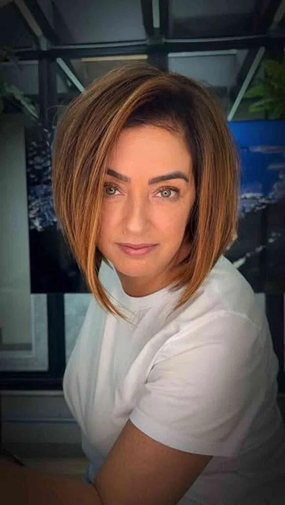Stylish Angled Bob for Women Over 50