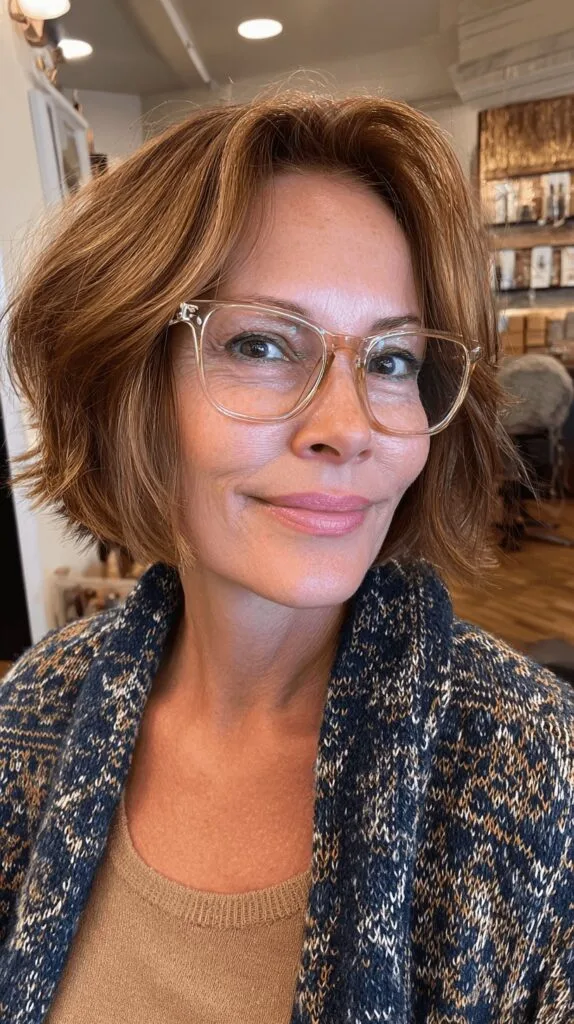 Stylish Feathered Bob with Subtle Texture