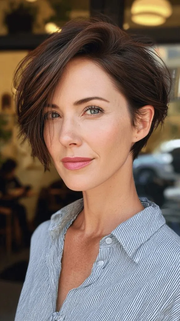 Stylish Layered Bob with Subtle Side-Swept Bangs