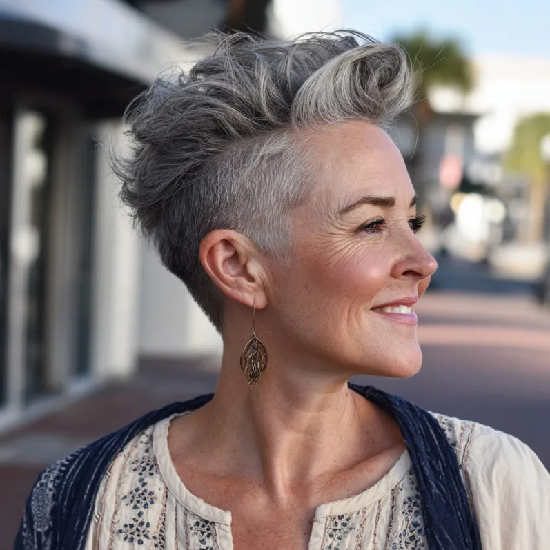 Stylish Short Textured Undercut Pixie with Volume