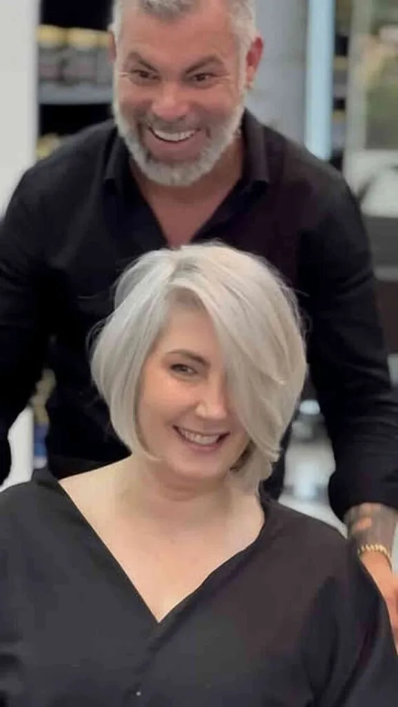 Stylish Silver Asymmetrical Bob