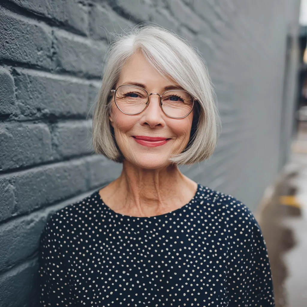 Stylish Silver Bob with Soft Waves