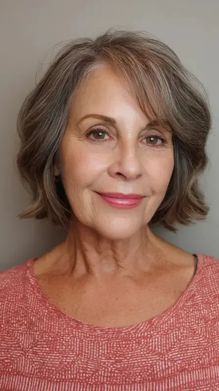 Stylish Soft Layered Bob with Side Bangs